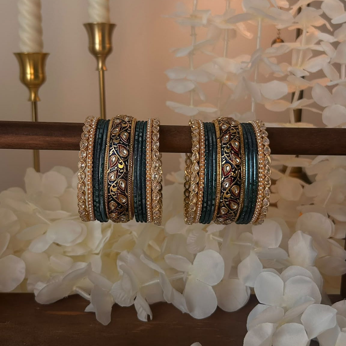 Antique minakari bangle set